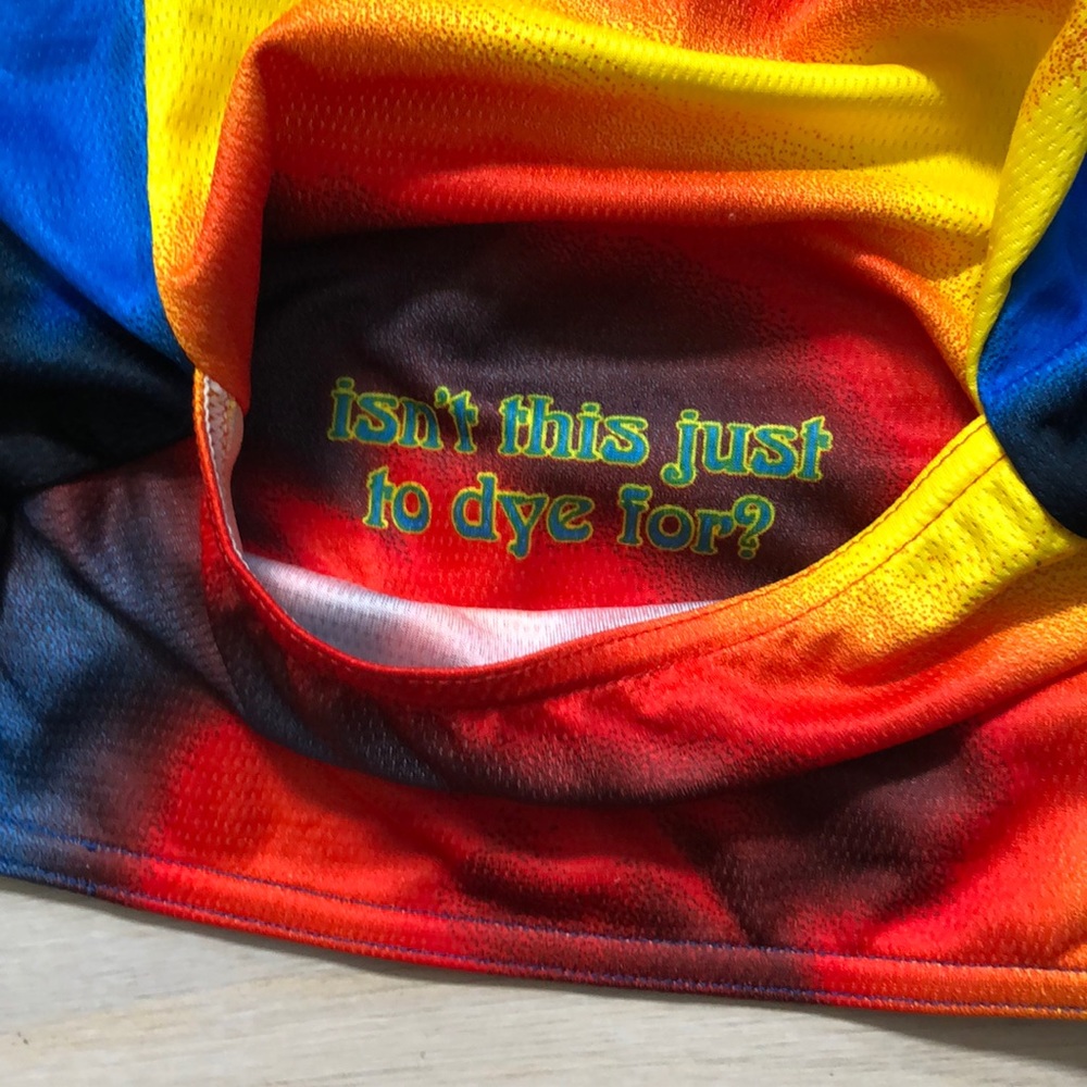 PRIMALWEAR bold tie-dye bicycling shirt; shorts; sports bra, size M - Picture 9 of 16